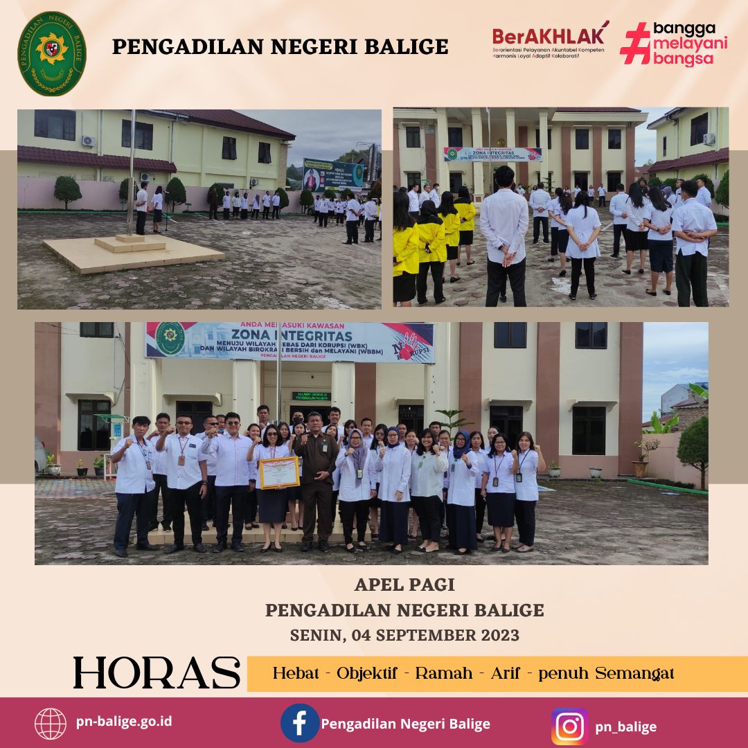 APEL PAGI  PN BALIGE PADA HARI SENIN 04 SEPTEMBER 2023